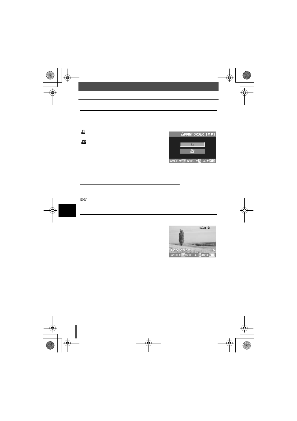 Selecting the print reservation mode, Selecting pictures you want to print, G p. 122) | Olympus E-330 User Manual | Page 122 / 196