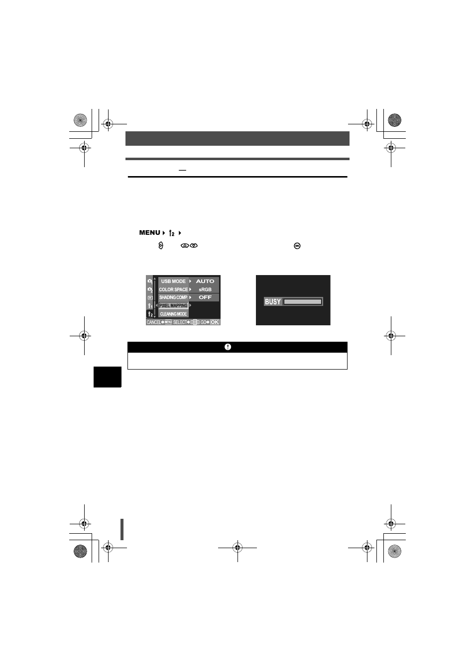 Pixel mapping, K checking the image processing functions | Olympus E-330 User Manual | Page 162 / 196