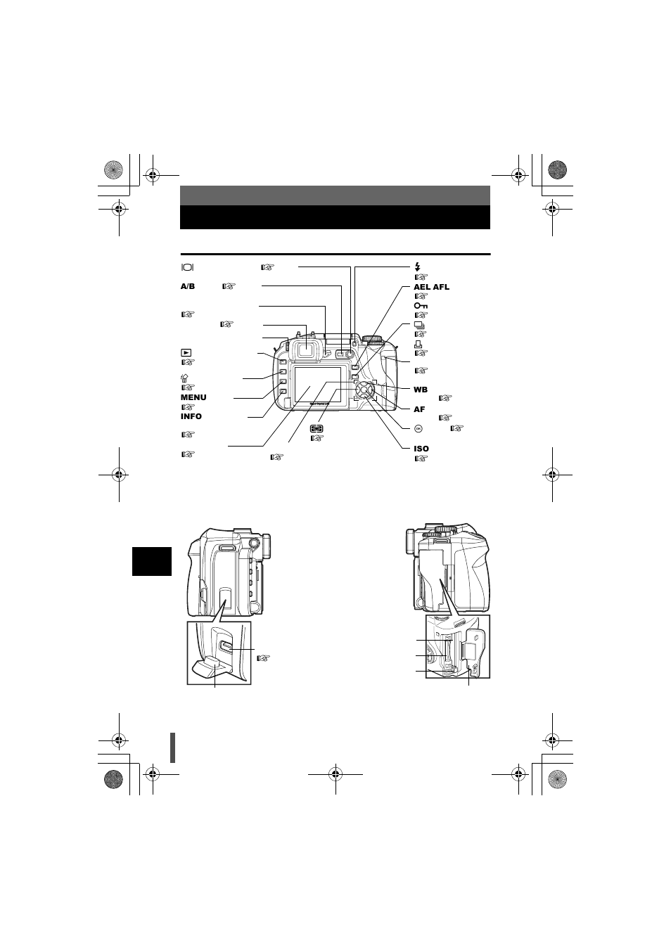 Names of parts, Camera | Olympus E-330 User Manual | Page 174 / 196