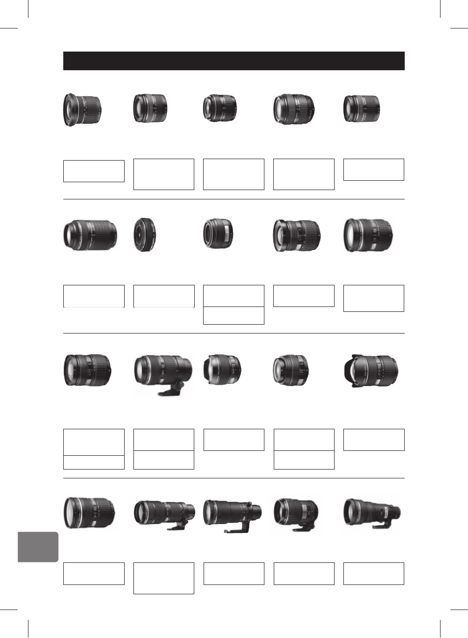 E-system chart, Information, Standard lenses | Top pro lenses, Pro lenses, Standard lenses pro lenses | Olympus E-450 User Manual | Page 132 / 147
