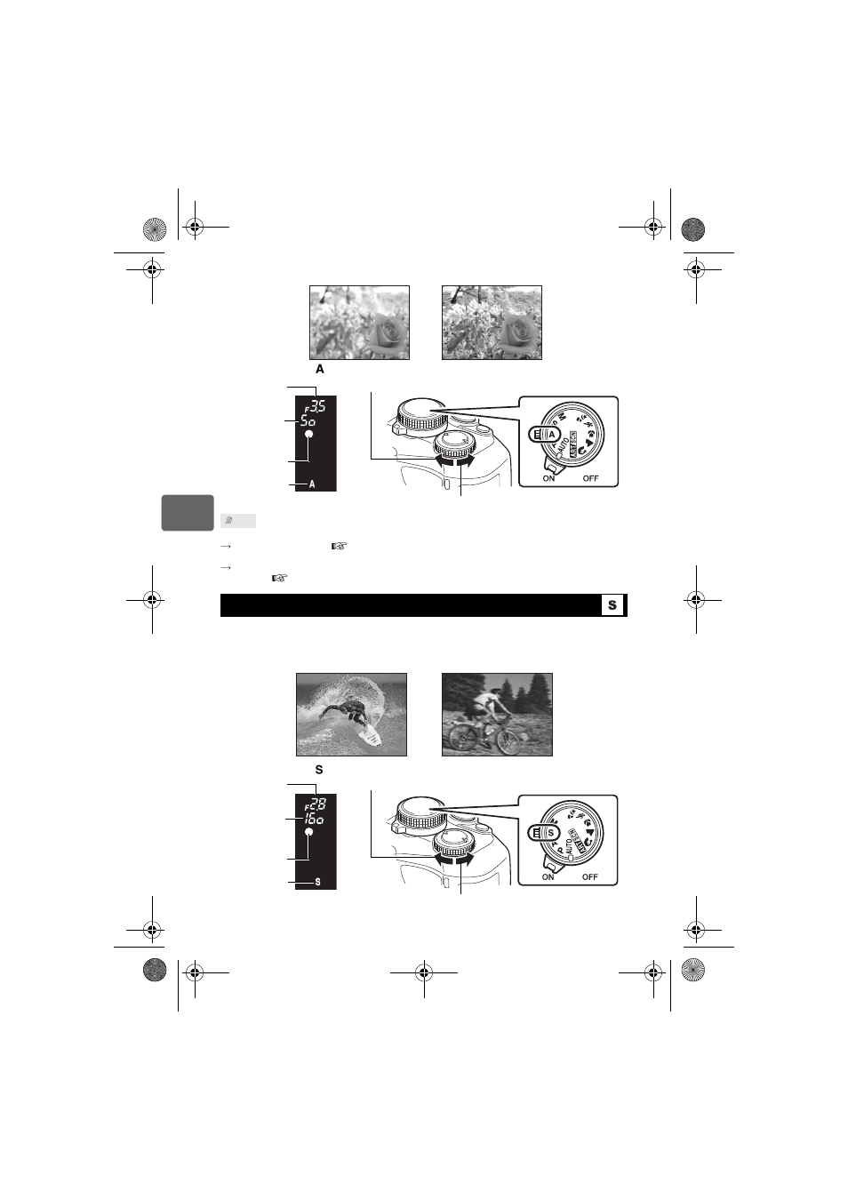Shutter priority shooting | Olympus E-450 User Manual | Page 44 / 147