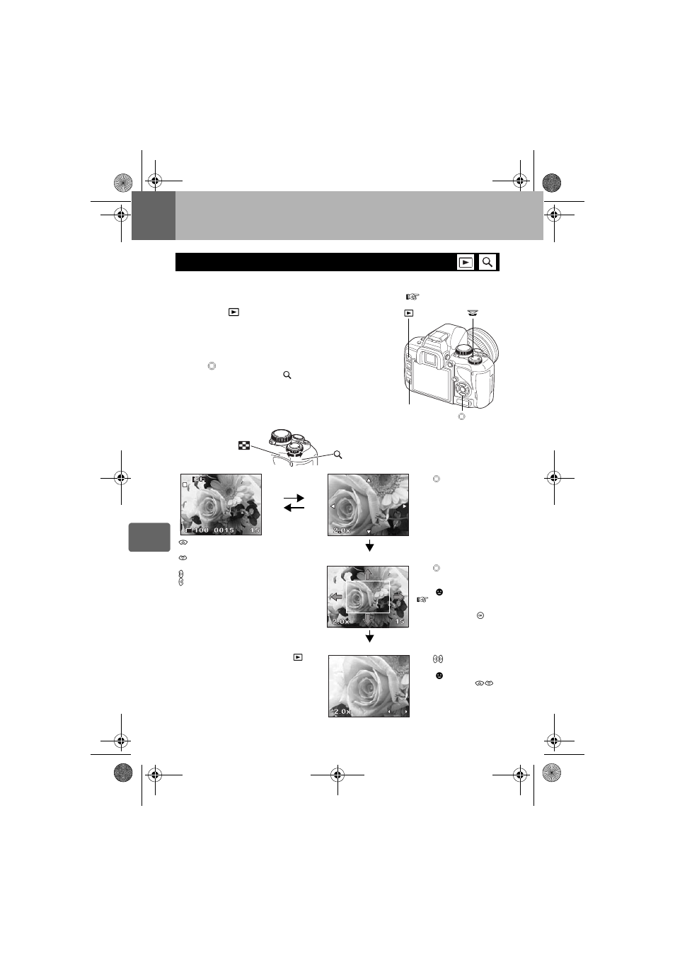 Playback functions, Single-frame/close-up playback | Olympus E-450 User Manual | Page 74 / 147