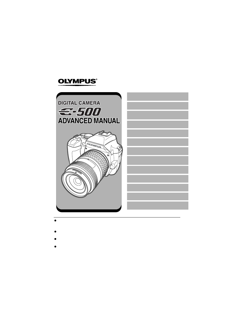 Olympus E-500 User Manual | 216 pages