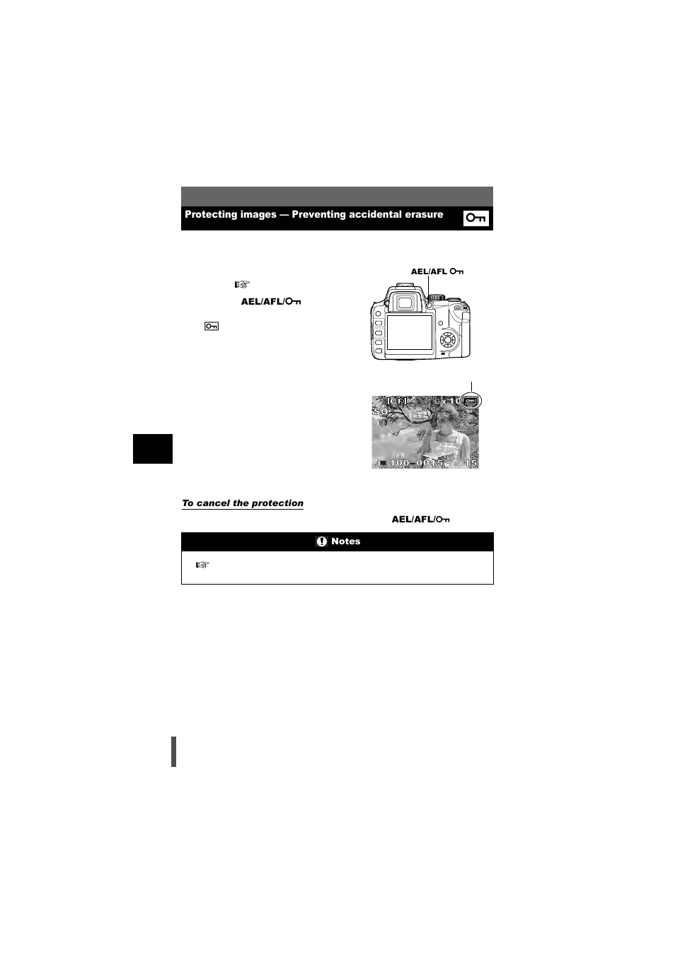 Protecting images - preventing accidental erasure, Protecting images — preventing accidental erasure | Olympus E-500 User Manual | Page 114 / 216