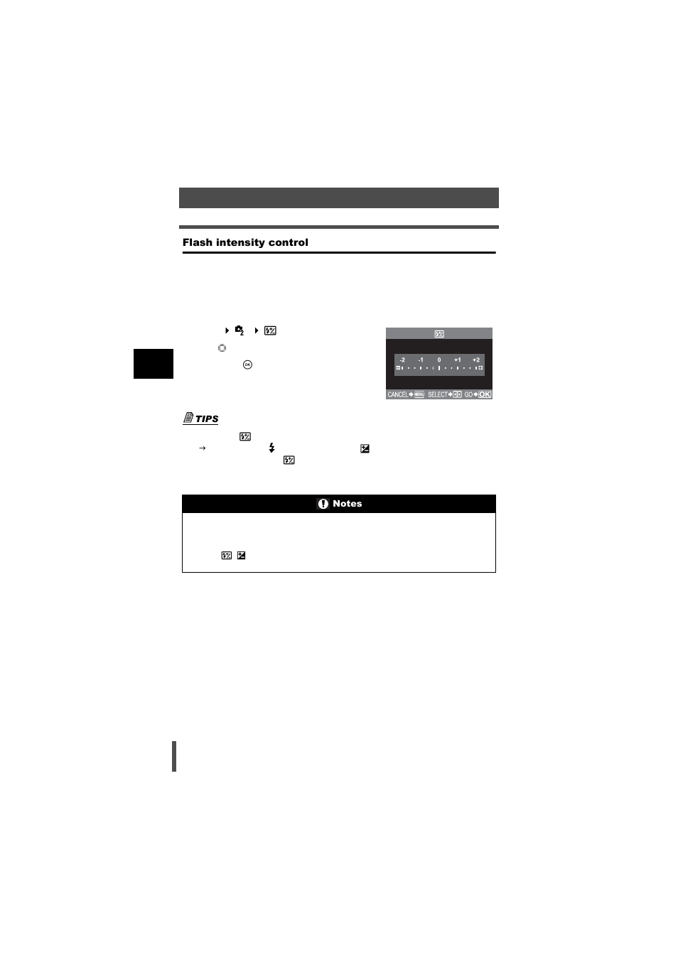 Flash intensity control | Olympus E-500 User Manual | Page 56 / 216