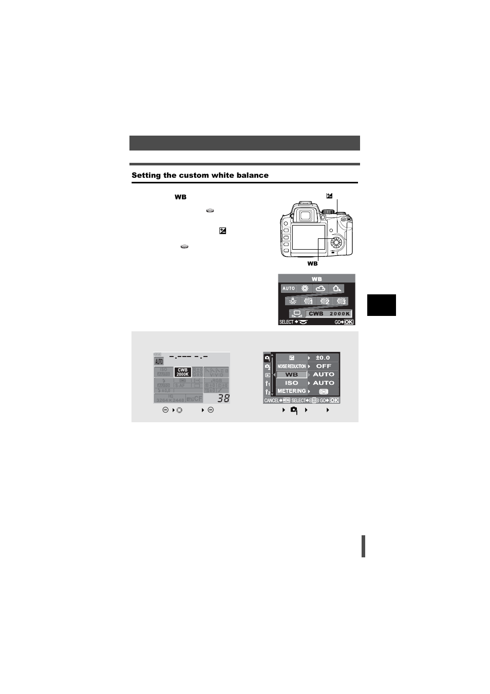 Setting the custom white balance | Olympus E-500 User Manual | Page 89 / 216