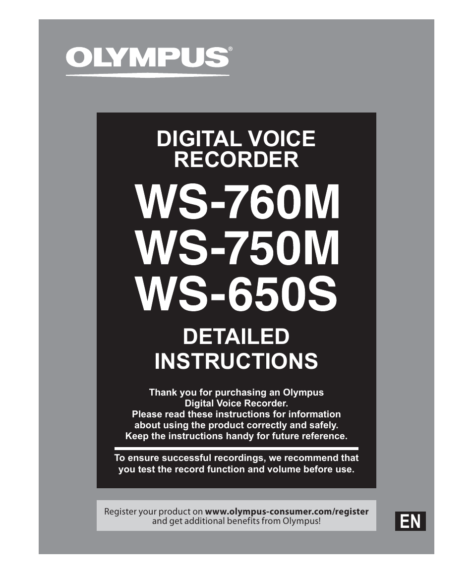 Olympus WS-650S User Manual | 92 pages