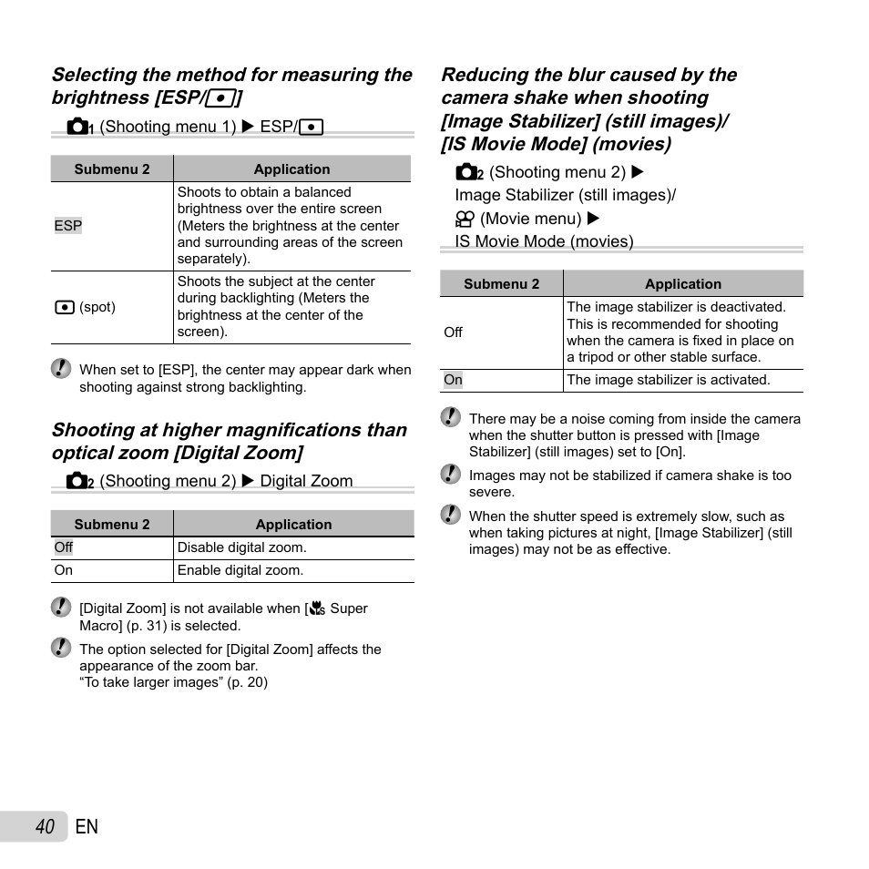 40 en | Olympus SH-21 User Manual | Page 40 / 82