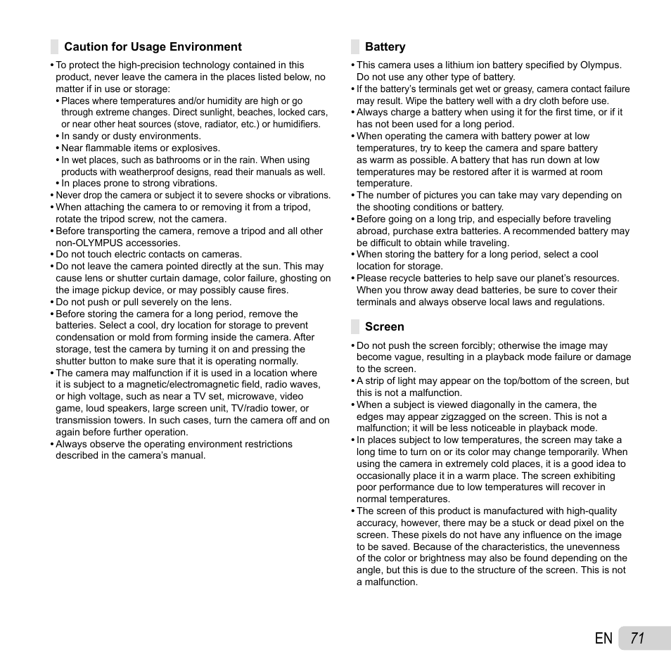 71 en | Olympus SH-21 User Manual | Page 71 / 82