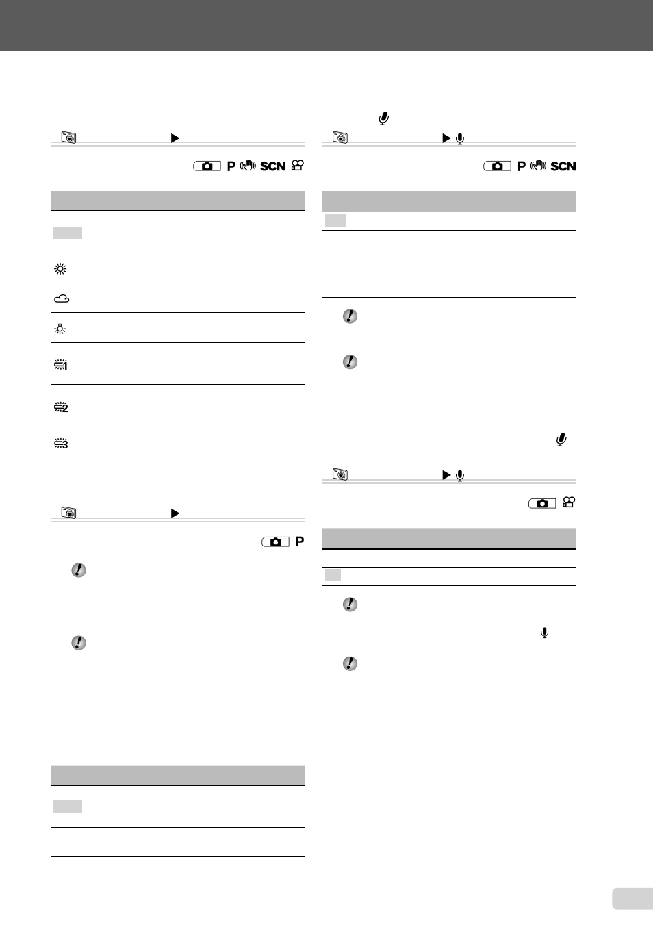 Adjusting to a natural color scheme, Selecting the iso sensitivity, Selecting sound setting for movies (fe-45/x-40) | 25 en, Adjusting to a natural color scheme [ wb] b, Selecting the iso sensitivity [iso] b | Olympus FE-45 User Manual | Page 25 / 58