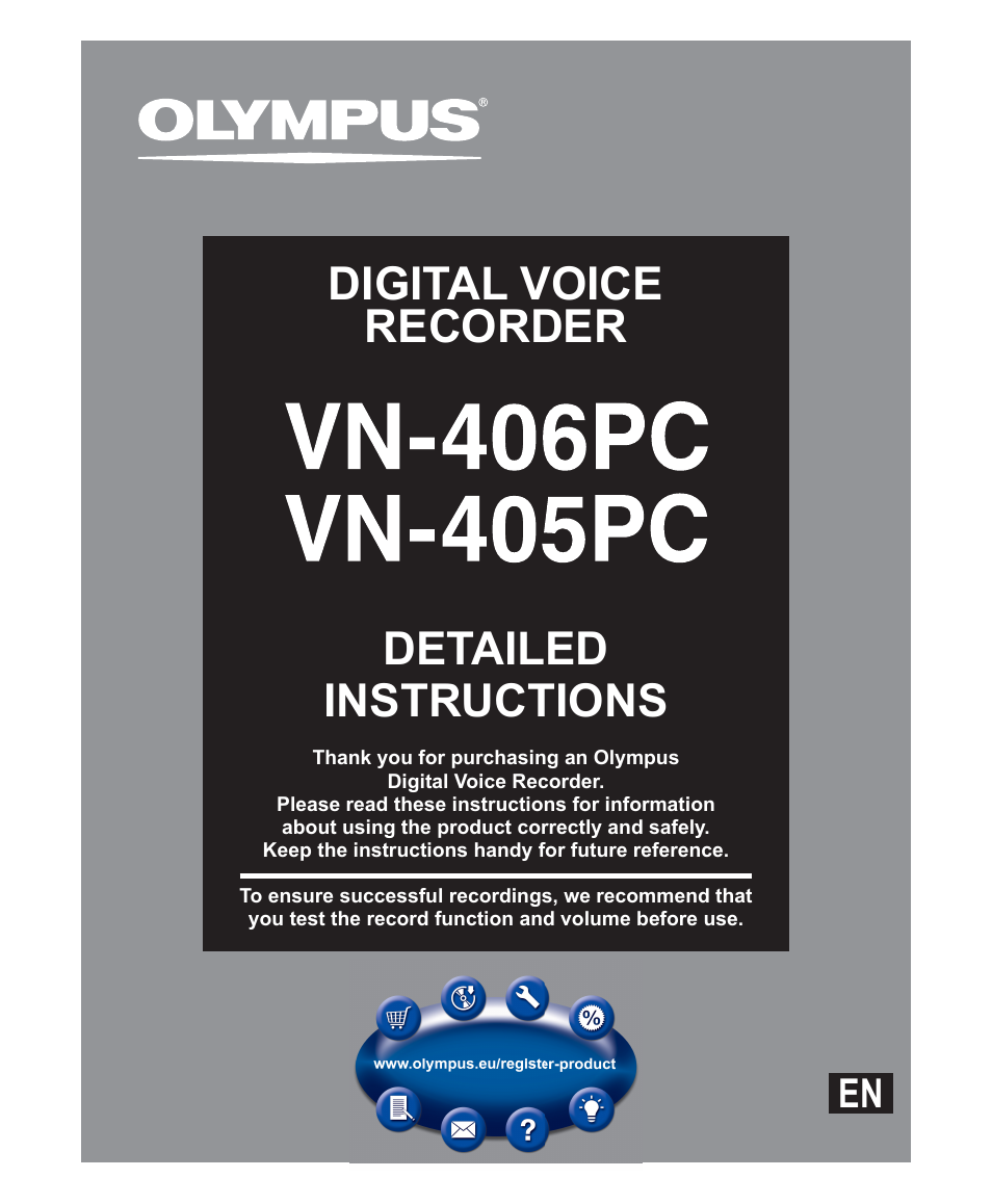 Olympus VN-405PC User Manual | 45 pages