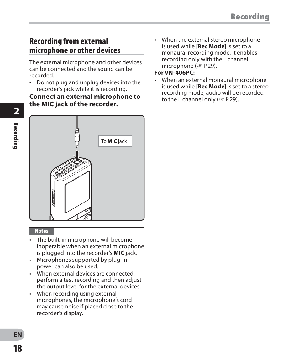 Olympus VN-405PC User Manual | Page 18 / 45