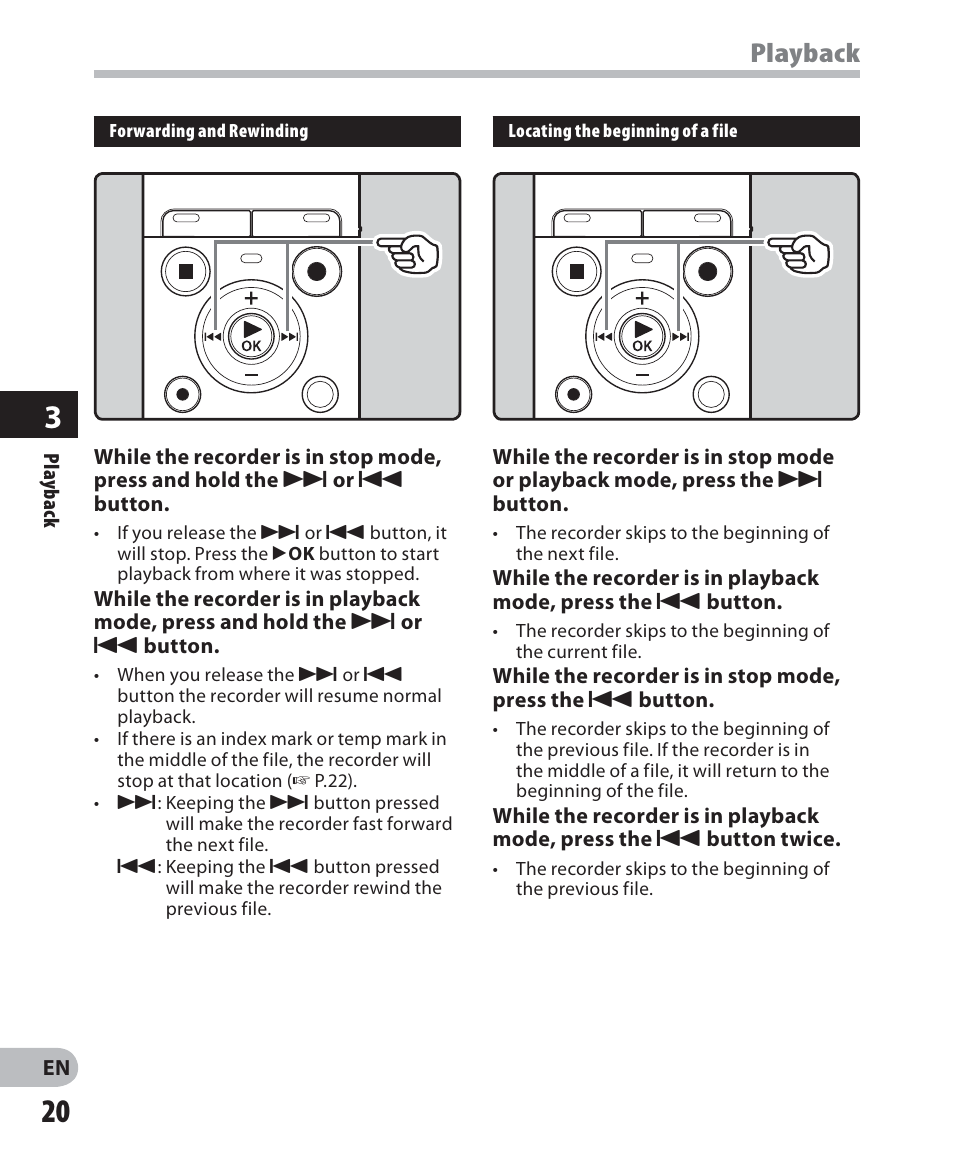 Playback | Olympus VN-405PC User Manual | Page 20 / 45