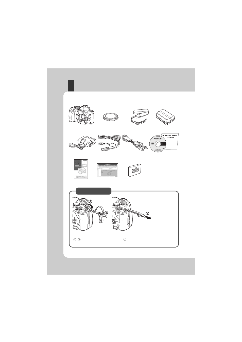 Unpack the box contents | Olympus E-520 User Manual | Page 10 / 147