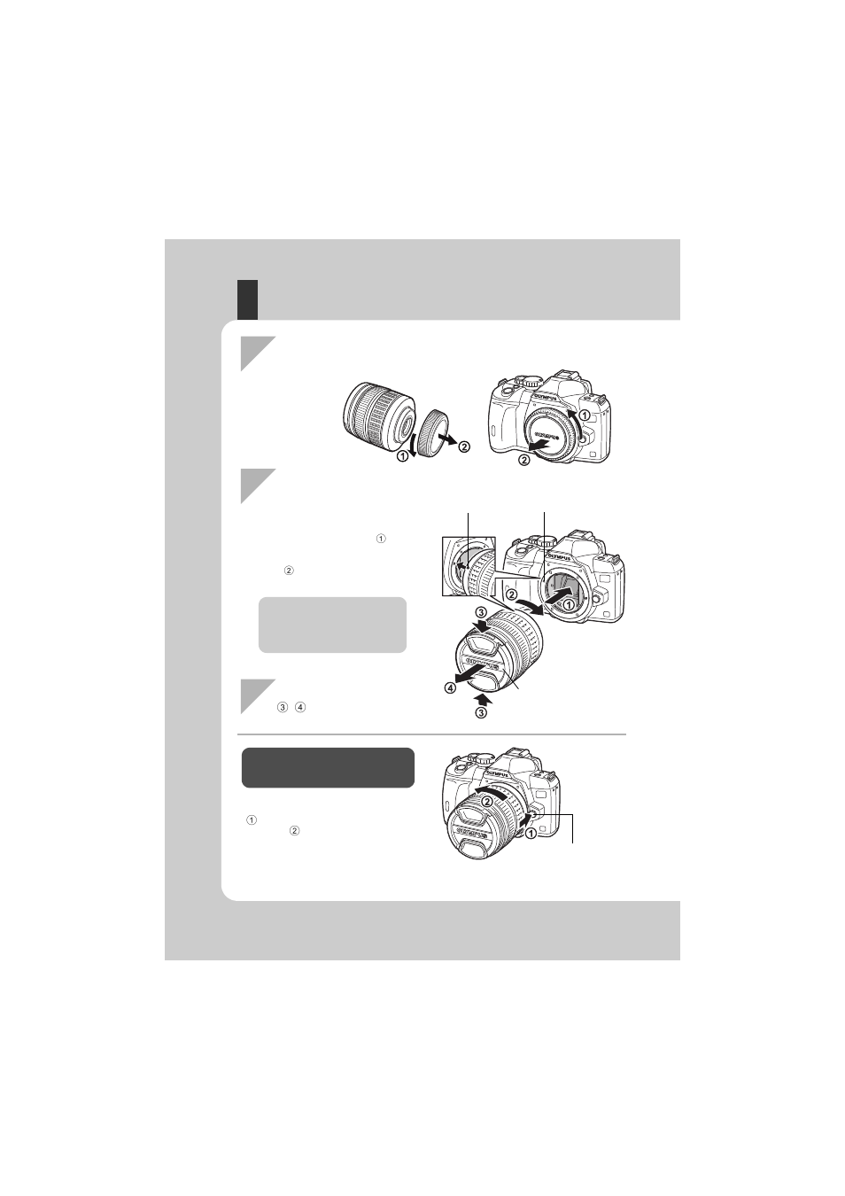 Attaching a lens to the camera | Olympus E-520 User Manual | Page 12 / 147