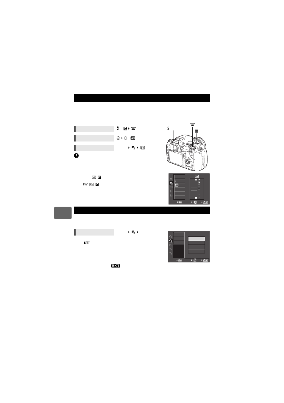 Flash intensity control, Flash bracketing | Olympus E-520 User Manual | Page 72 / 147