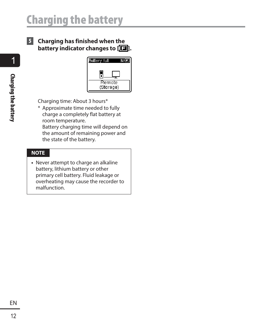 Charging the battery | Olympus WS833 User Manual | Page 12 / 118