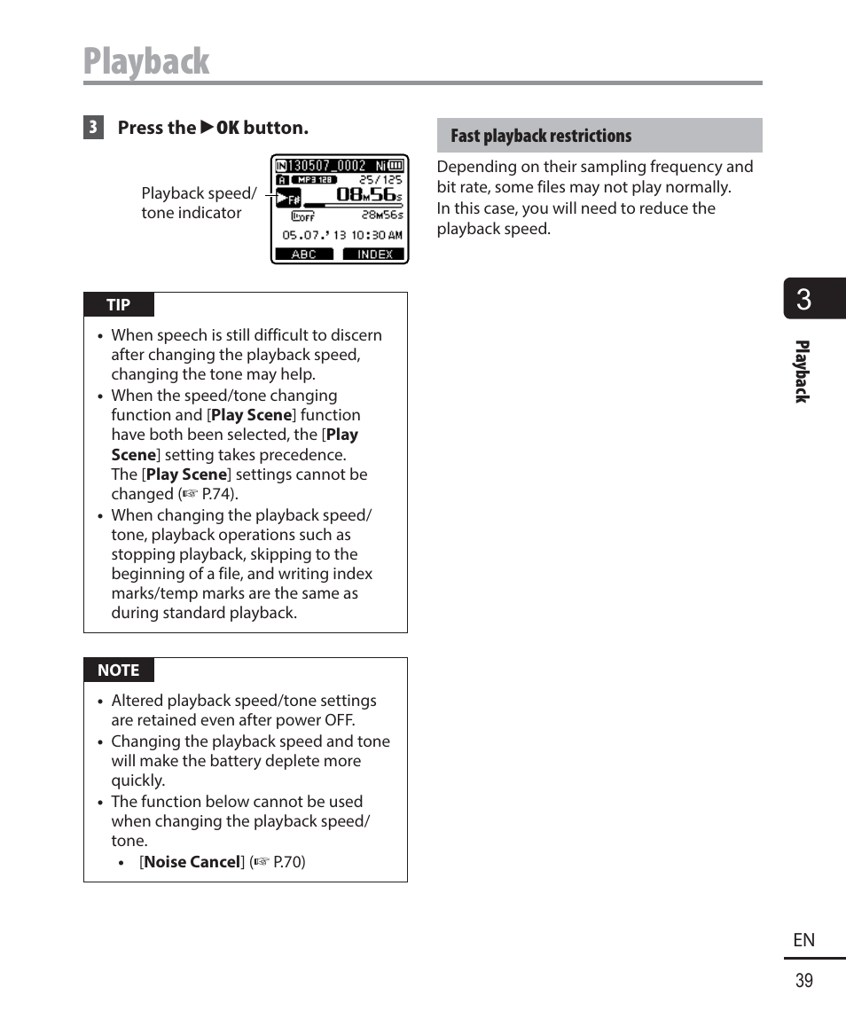 Playback | Olympus WS833 User Manual | Page 39 / 118