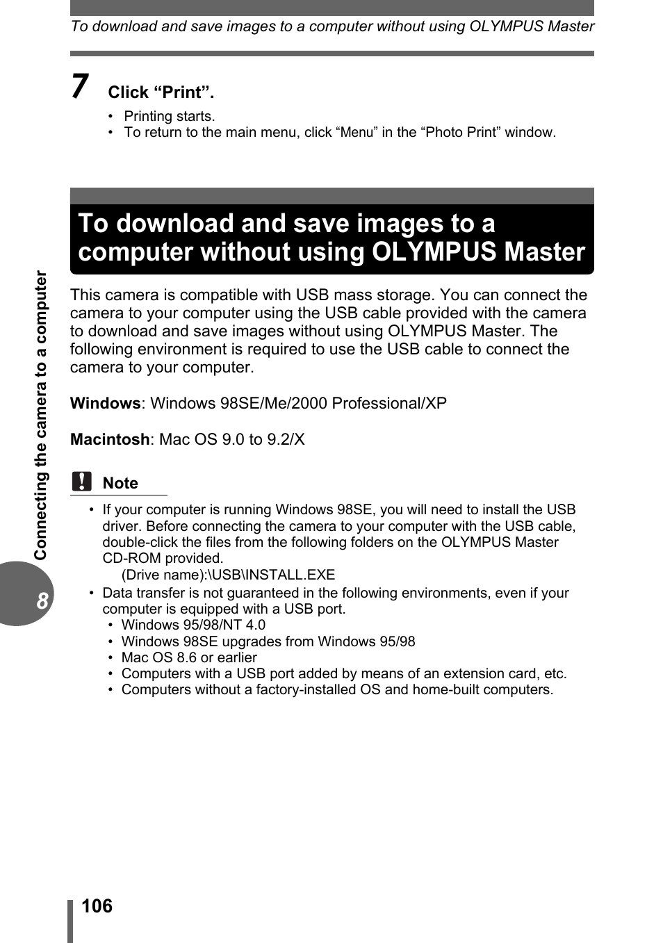 Olympus master | Olympus FE-120 User Manual | Page 106 / 139
