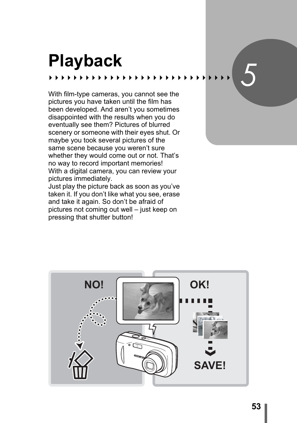 5 playback, Playback, P. 53 | Olympus FE-120 User Manual | Page 53 / 139