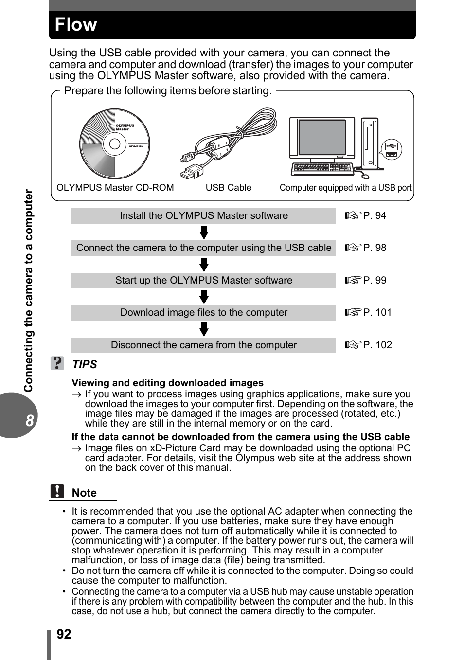 Flow | Olympus FE-120 User Manual | Page 92 / 139