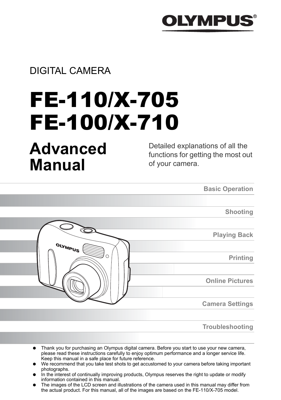 Olympus FE-110 User Manual | 110 pages