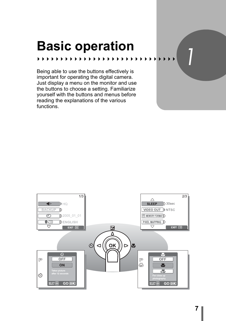 1 basic operation, Basic operation, P. 7 | Olympus FE-110 User Manual | Page 7 / 110