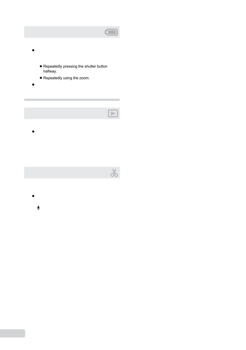 Battery, Playback/editing tips, Playback | Editing | Olympus µ 1050 SW User Manual | Page 62 / 80