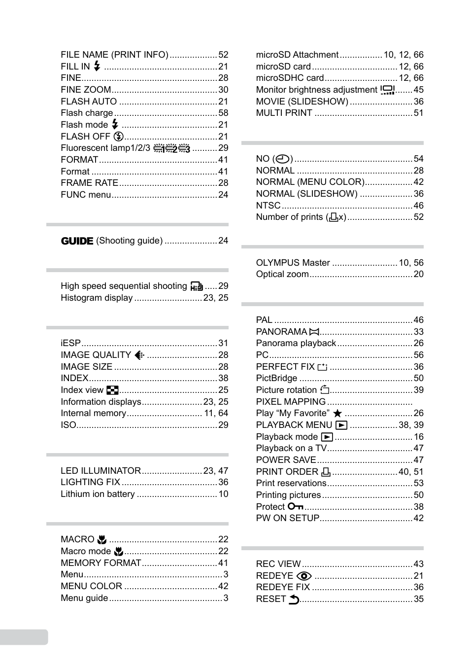 Olympus µ 1050 SW User Manual | Page 78 / 80