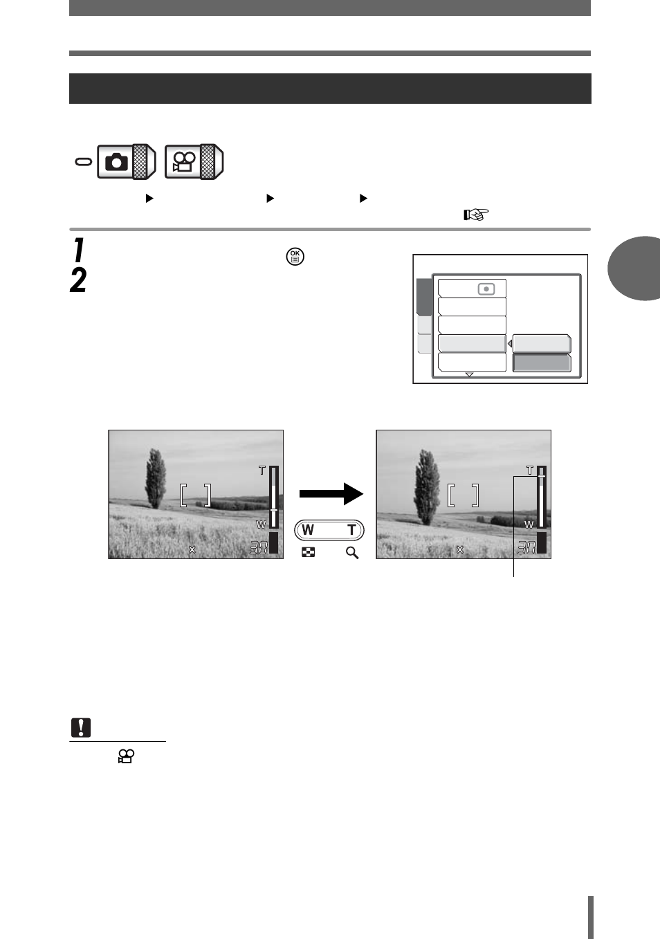 Using the digital zoom | Olympus µ-mini DIGITAL S User Manual | Page 31 / 158