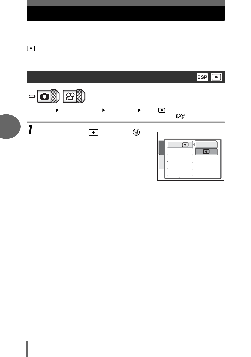 Metering, Esp/spot metering | Olympus µ-mini DIGITAL S User Manual | Page 38 / 158