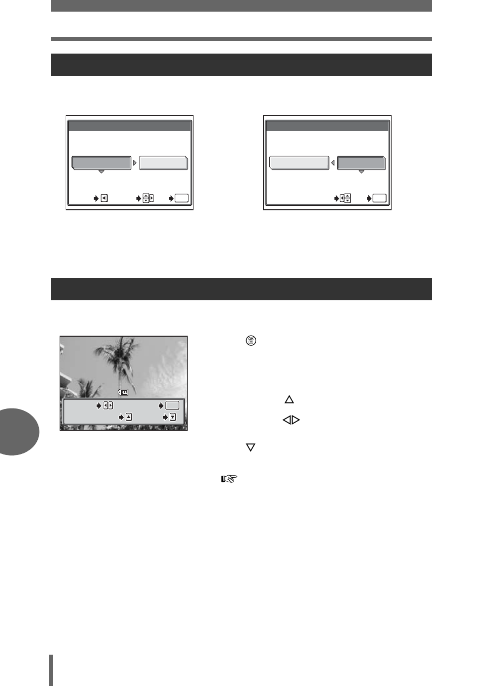 Setting the print paper items, Selecting pictures you want to print, Prin ti n g pi ct ur es | Olympus µ-mini DIGITAL S User Manual | Page 98 / 158