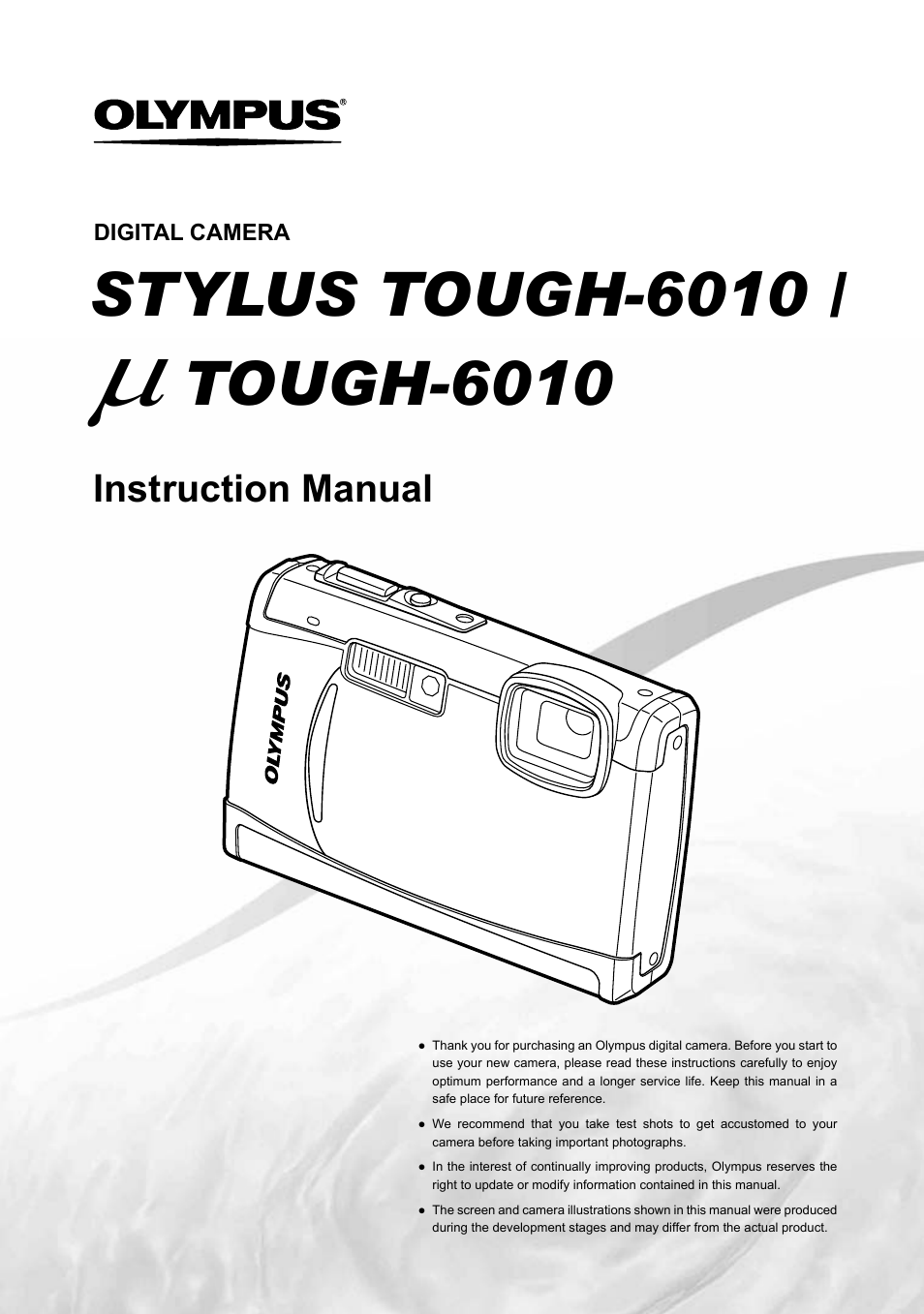 Olympus µ TOUGH-6010 User Manual | 83 pages