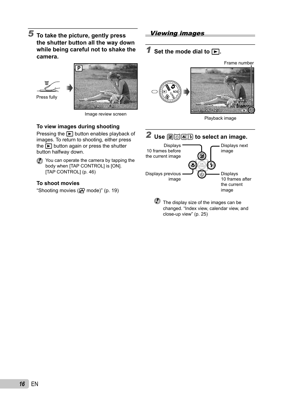 16 en, Viewing images | Olympus µ TOUGH-6010 User Manual | Page 16 / 83