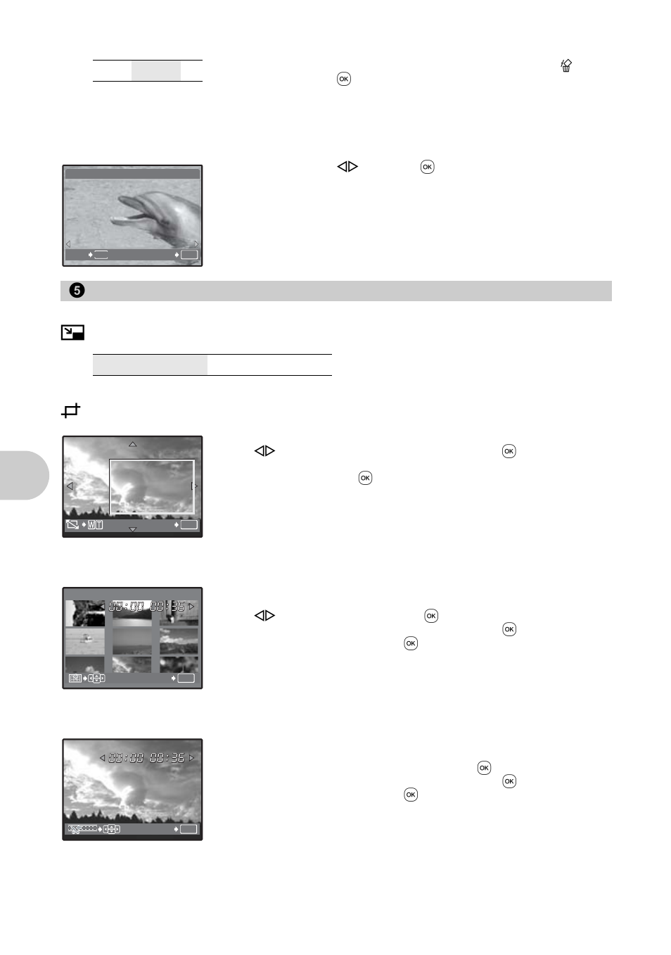 Registering favorite pictures, Edit, Changing the size of pictures | Cropping a picture, Making an index picture from a movie, Cutting a part of the movie, Menu ope rati ons, Edit q, Index | Olympus FE-300 User Manual | Page 24 / 64