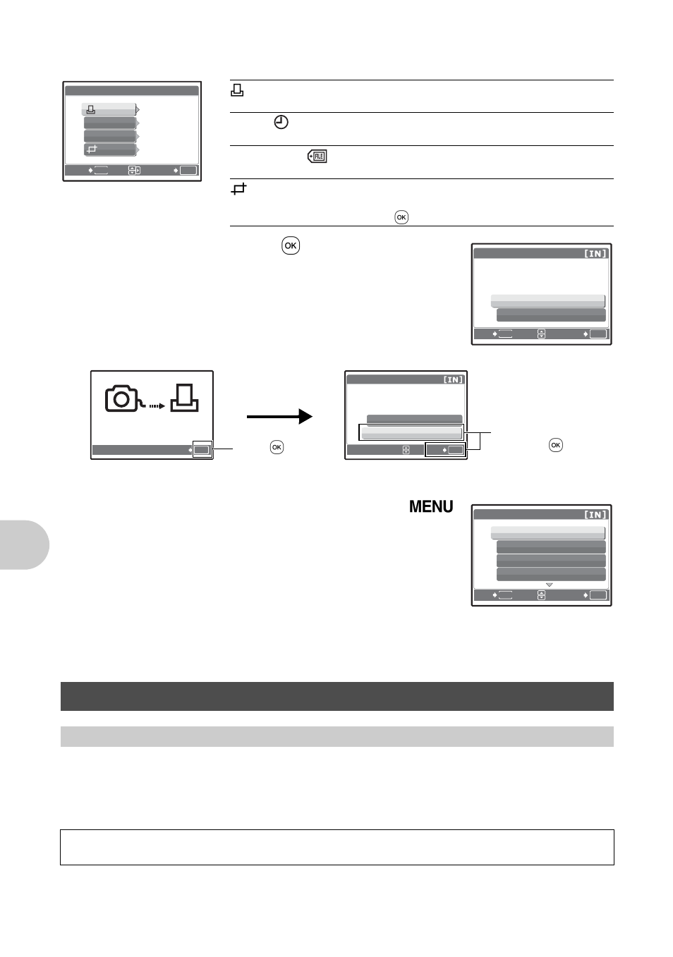 Print settings (dpof), How to make print reservations, Pri nti ng pi ct ures | Select [print], and press, Disconnect the usb cable from the camera, Disconnect the usb cable from the printer | Olympus FE-300 User Manual | Page 32 / 64