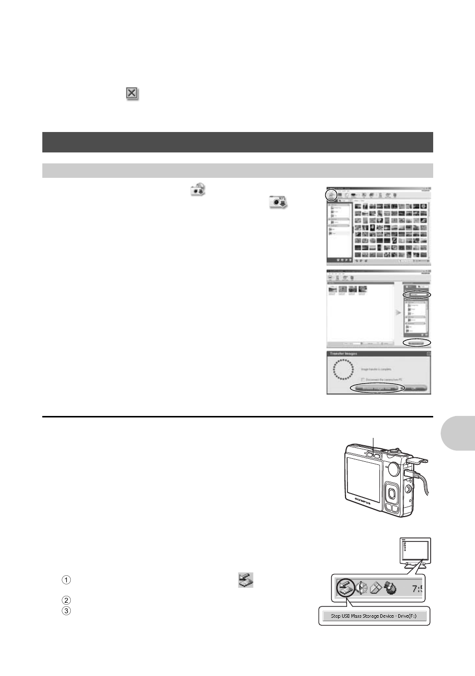 Displaying camera images on a computer, Downloading and saving images, P. 39 | Olympus FE-300 User Manual | Page 39 / 64