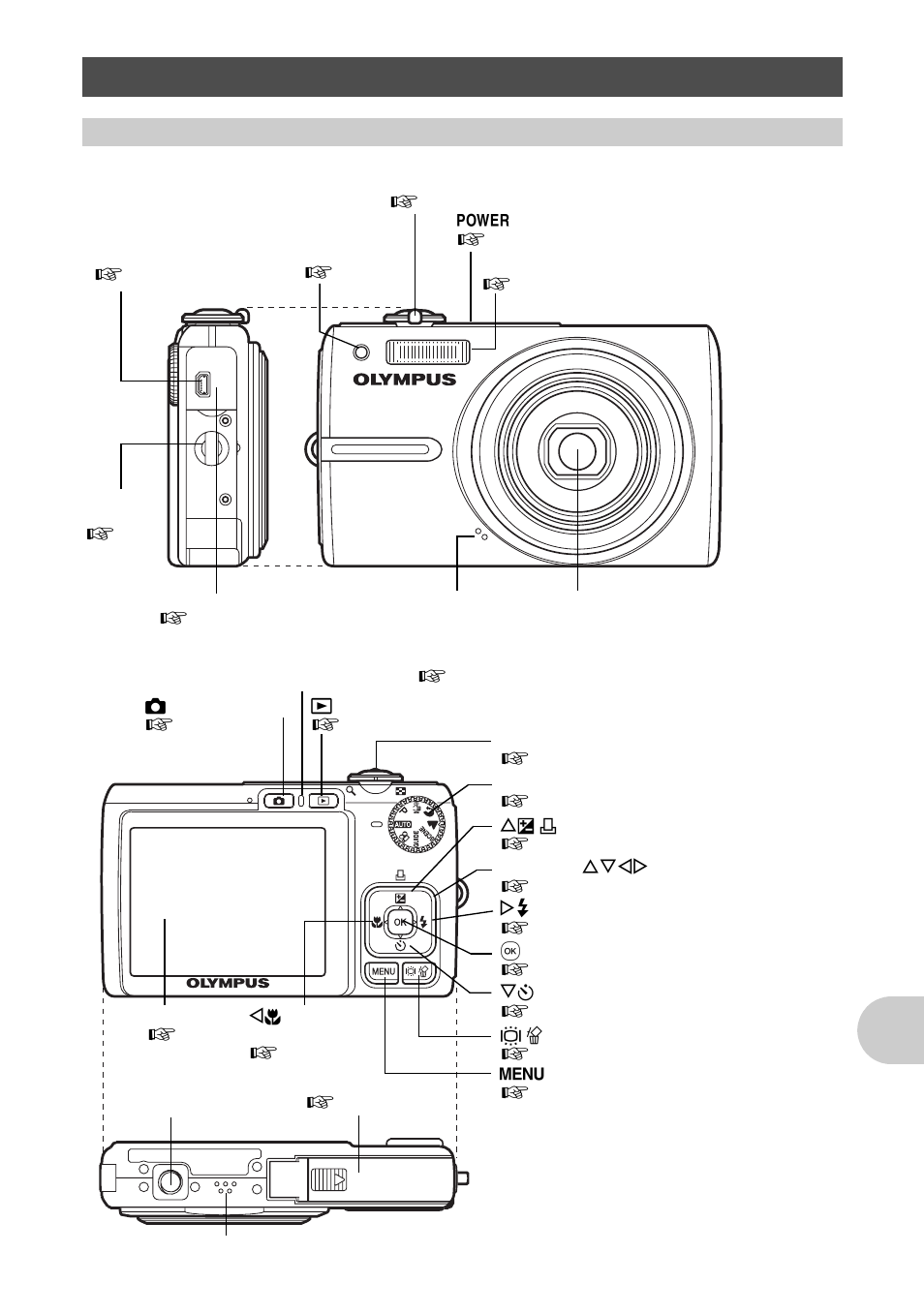 Names of parts, Camera, Ap pend ix | Olympus FE-300 User Manual | Page 59 / 64
