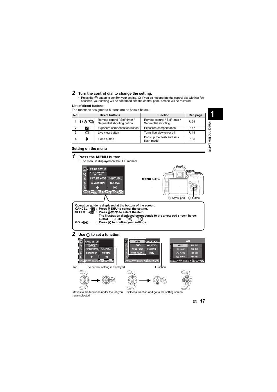 Olympus E-410 User Manual | Page 17 / 128