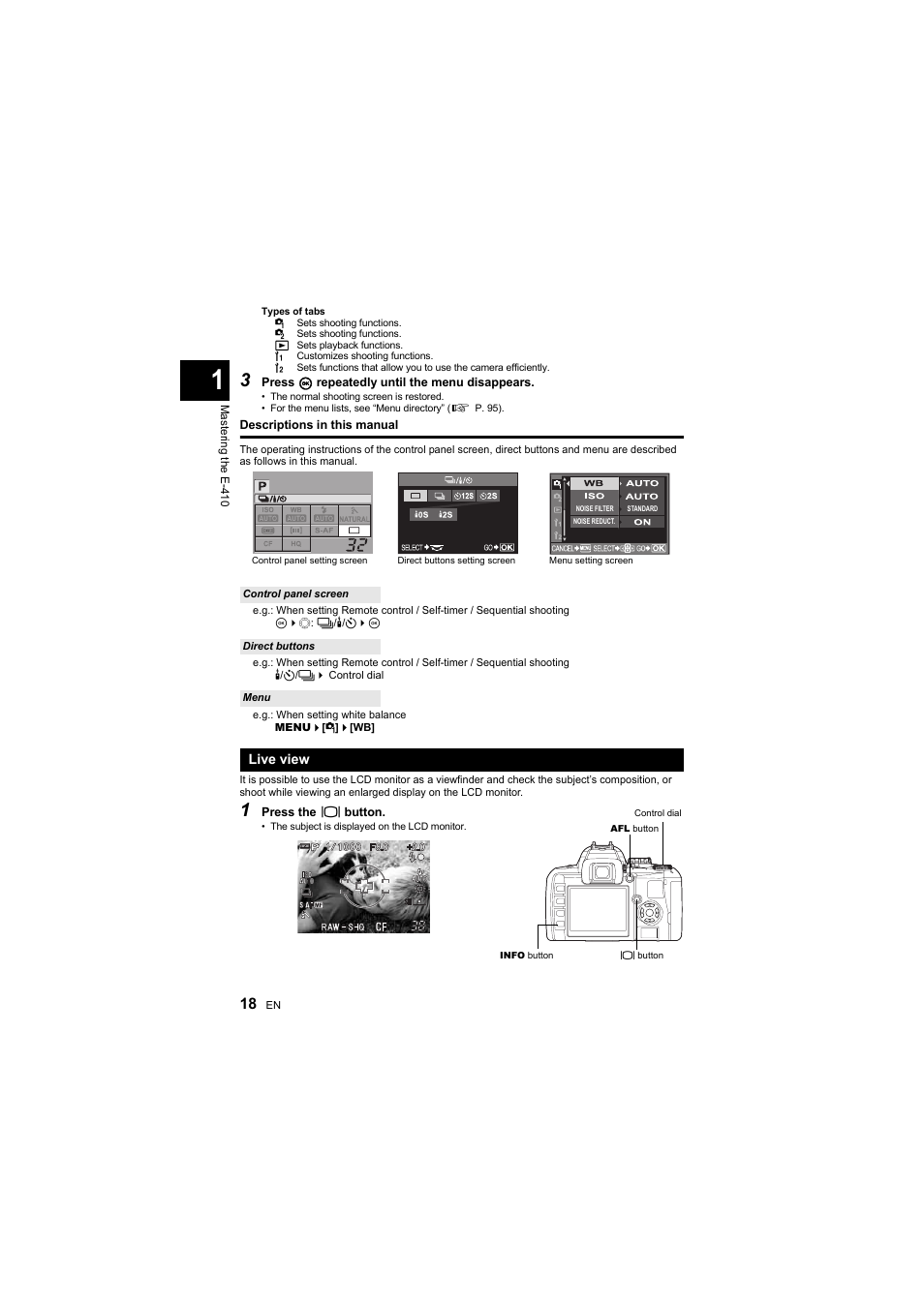 Olympus E-410 User Manual | Page 18 / 128