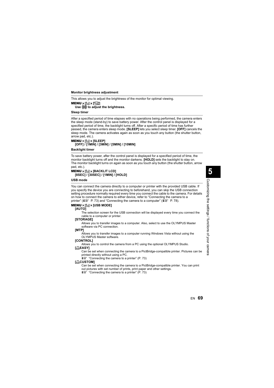 Olympus E-410 User Manual | Page 69 / 128
