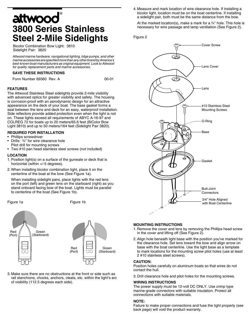 Attwood 3810 User Manual | 2 pages