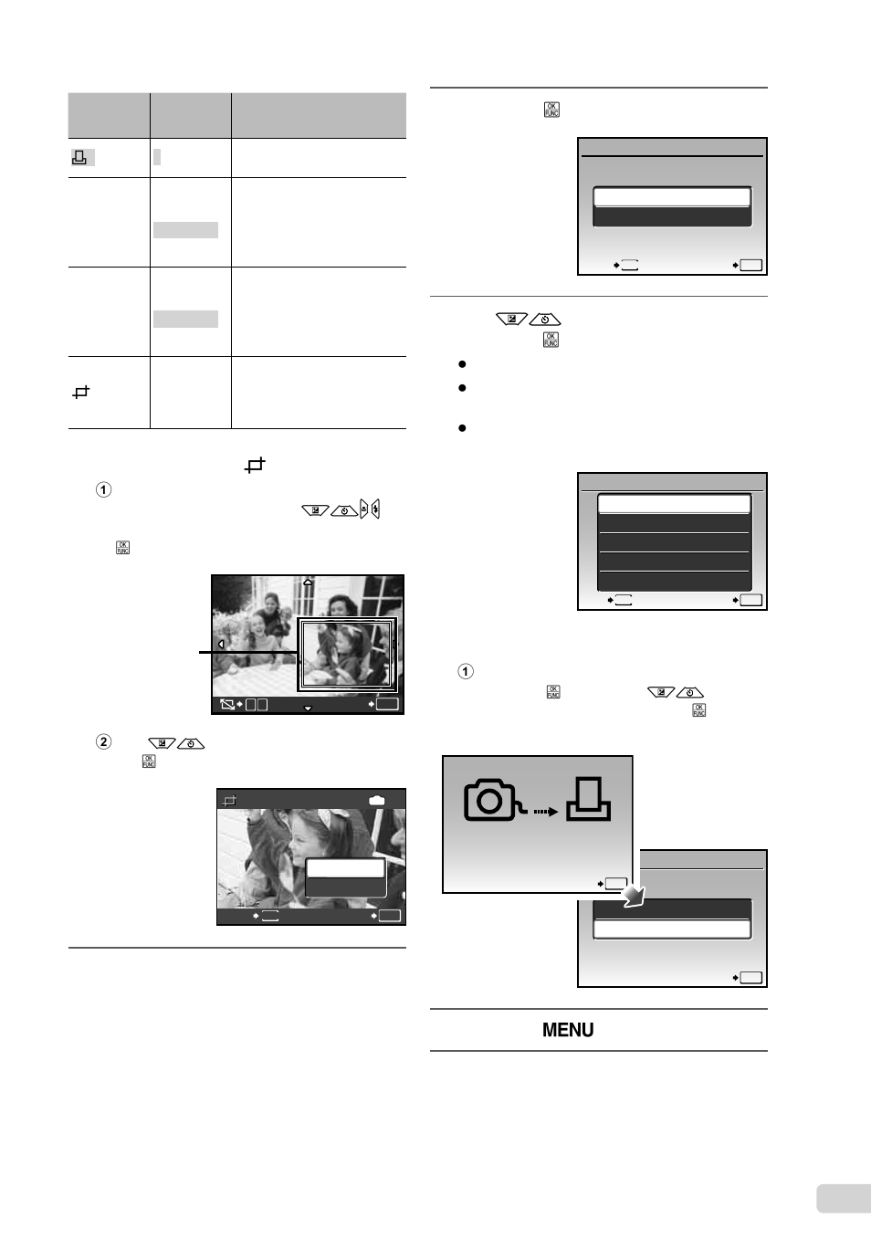37 en, Press the b button, Use kl to select [print], and press the b button | Press the m button | Olympus FE-5020 User Manual | Page 37 / 63