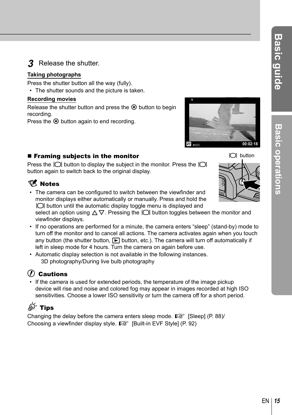 Basic guide, Basic operations | Olympus EM5 User Manual | Page 15 / 133