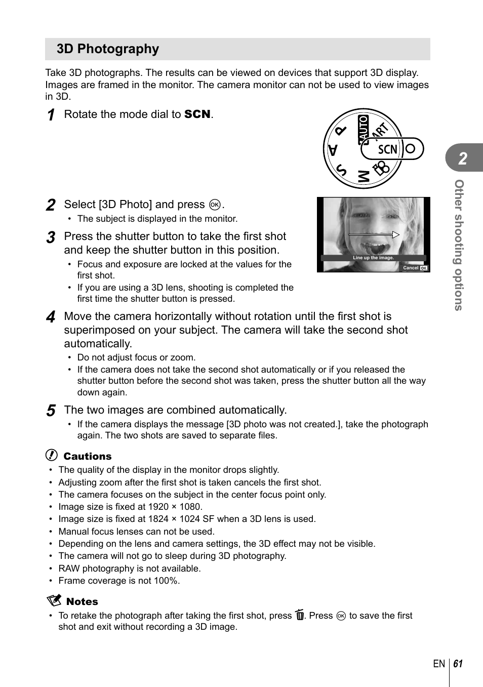 3d photography | Olympus EM5 User Manual | Page 61 / 133