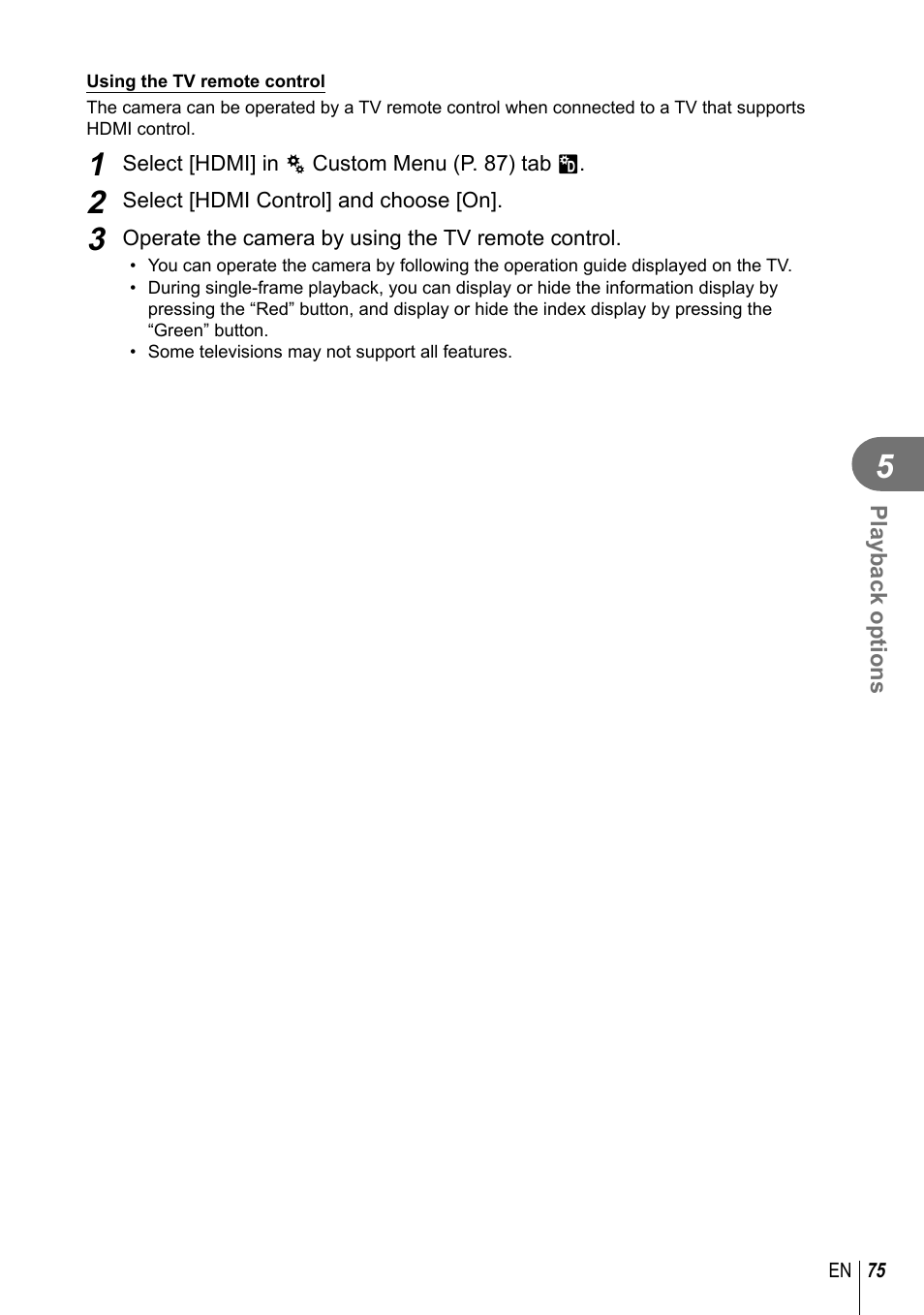Olympus EM5 User Manual | Page 75 / 133