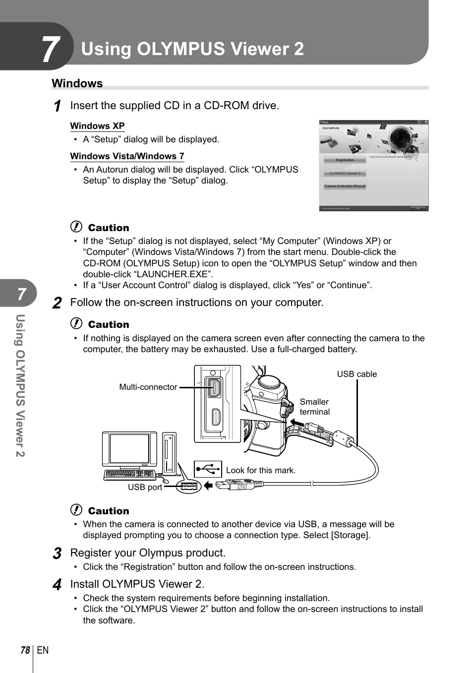 Using olympus viewer 2 | Olympus EM5 User Manual | Page 78 / 133