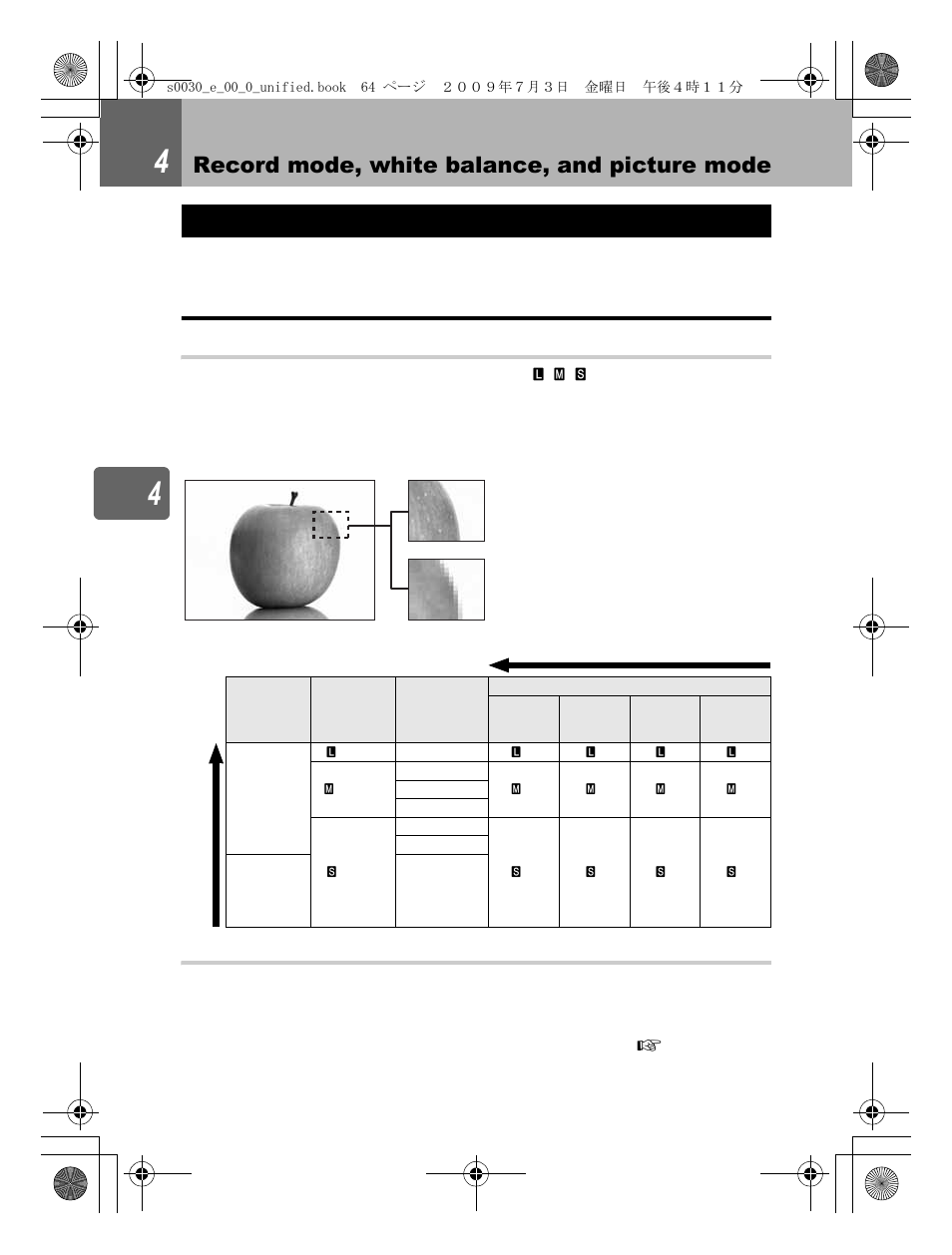 Record mode, white balance, and picture mode, Selecting the record mode | Olympus E-600 User Manual | Page 64 / 155