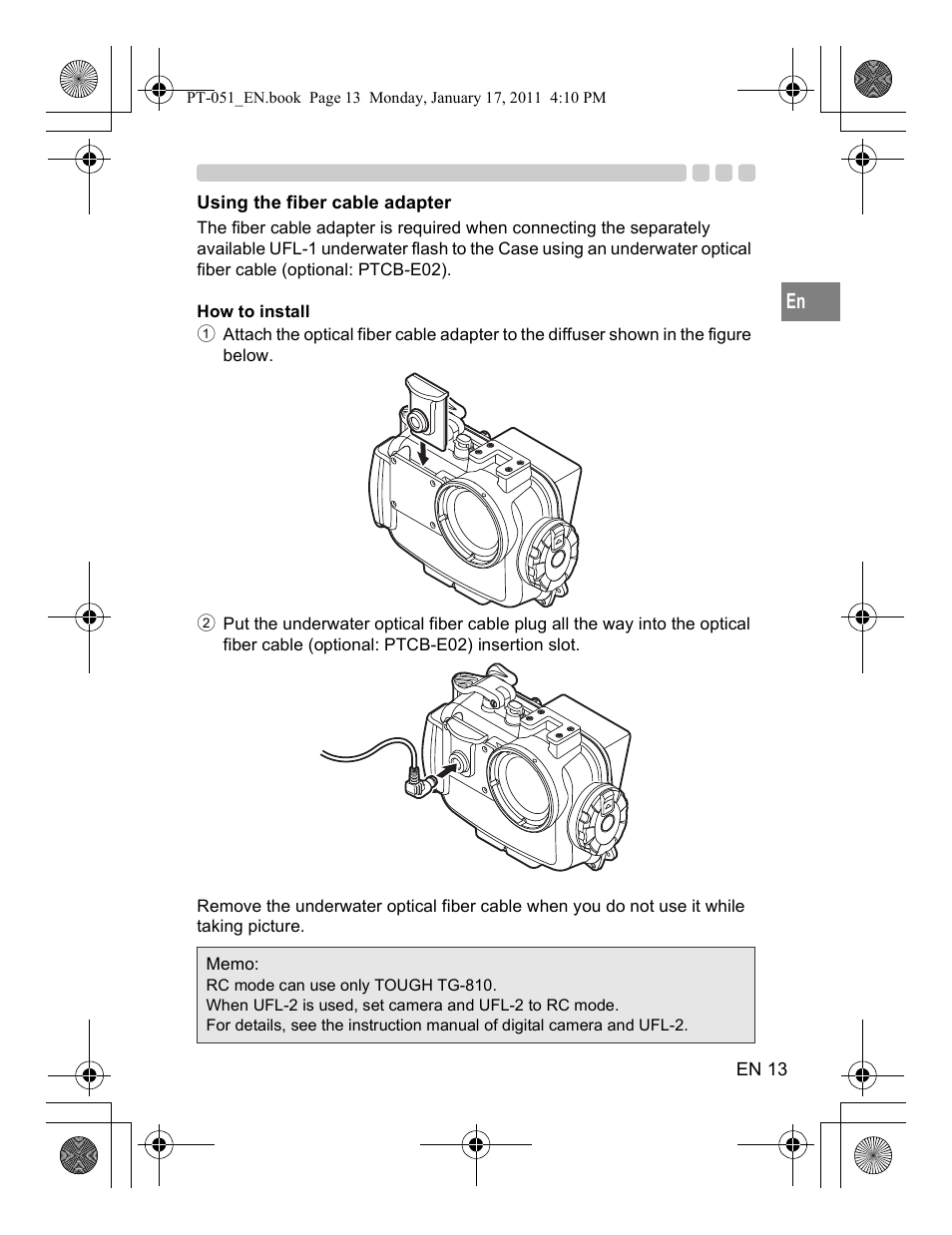 Olympus PT-051 User Manual | Page 13 / 30