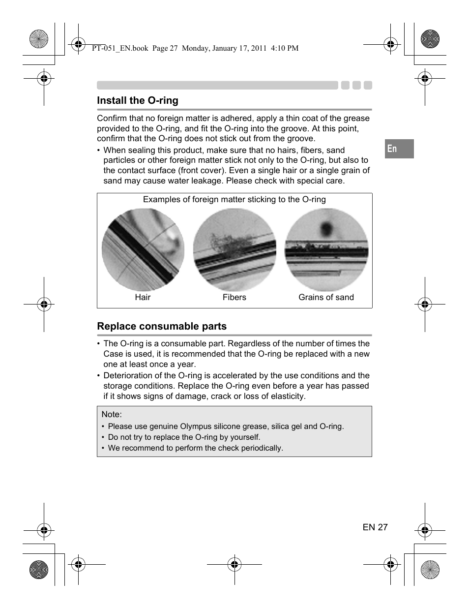Olympus PT-051 User Manual | Page 27 / 30